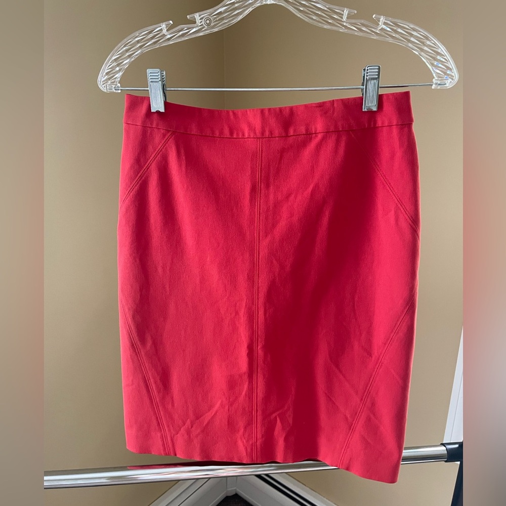 Orange pencil skirt